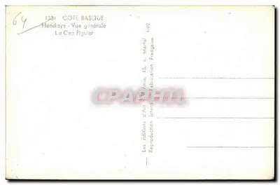 Hendaye - Pirineus — Vista geral — Les Éditions d'Art de la Côte Basque — Verso