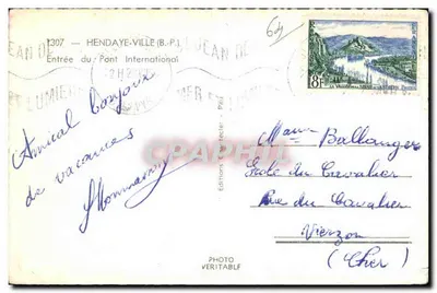 Entrada do Ponte Internacional — Hendaye — Edições Chantecler — Verso