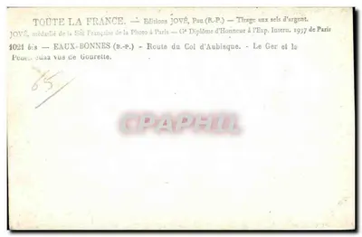 Le Ger i Peneu — Eaux-Bonnes (B.P.) — Wydawnictwo Jové, Pau — Rewers