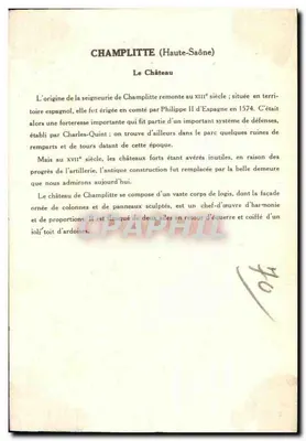 Champlitte (Haute-Saône) — Zamek — numer seryjny 70 — Rewers