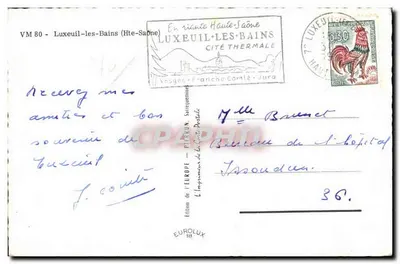 Luxeuil-les-Bains — Citée Thermale — Wydawnictwo Europy, n° 315 — Rewers