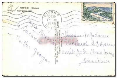 Givors — Algumas ruas — Les Éditions J. Cellard — Verso