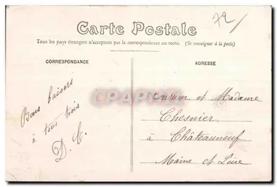 Sarthe - Zamek Bonnétabelle — wydawca: Drukarnia J. Universel, Le Mans — Rewers