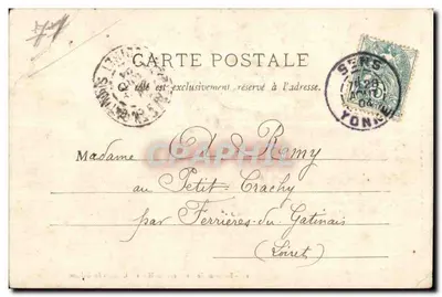 Arredores de Montceau-les-Mines — Castelo de Galuzot — editor A. Bergeret & Cie, Nancy — Verso