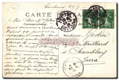 Louhans — As Éclusas — F. Besson editor, n° 338 — Verso