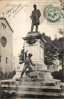 Montceau-les-Mines — Estátua de J. Chigot — A. Lemoine Édit.