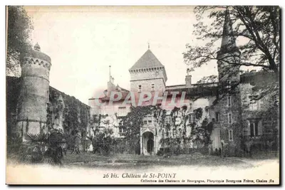 Castelo de St-Point — Coleção dos Castelos da Borgonha — Fototipia Bourgogne Frères, Chalon/Js