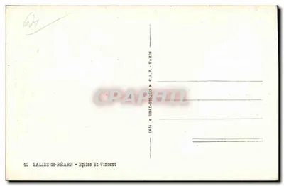 Salies-de-Béarn — Katedra św. Wincentego — Wydawca C.P.A.P. Paryż — Rewers
