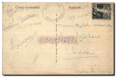 SALIES-DE-BÉARN (Basses-Pyrénées) — Grand Hôtel Bellevue — Librairie F. Clèdes, Uitgever (Boekverhuur) — Achterkant