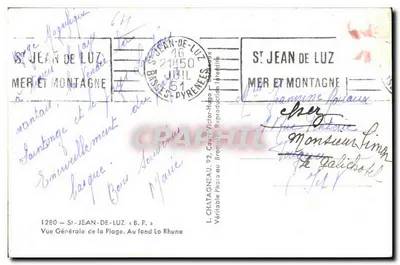 Vista General de la Playa — Elcie — L. CHATAGNEAU, 1280 St-Jean-de-Luz — Reverso