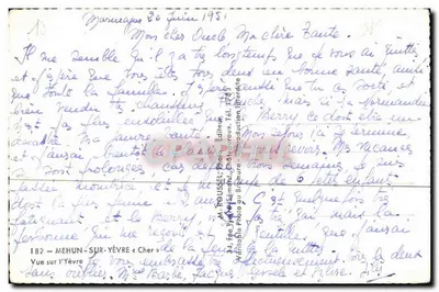 Vista sobre el Yèvre — Mehun-sur-Yèvre, Cher — editor M. Roussel, Châteauroux — Reverso