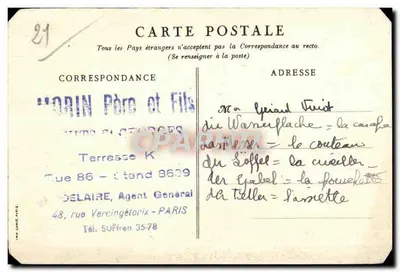 Bourgogne Morin — Biura i główny plac budynku Morin ojciec i syn, Nuits-Saint-Georges, Francja — Imp. Camis, Paryż — Rewers