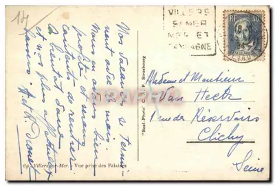 Villers-sur-Mer — Vista scattata dalle Scogliere — editore C. P. Strasbourg — Verso