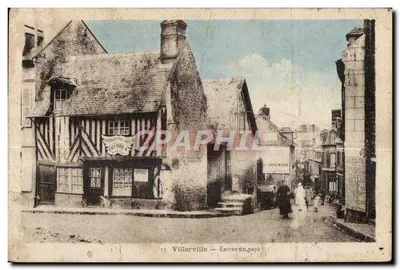 Bilhete postal antigo Villerville Entrada do país