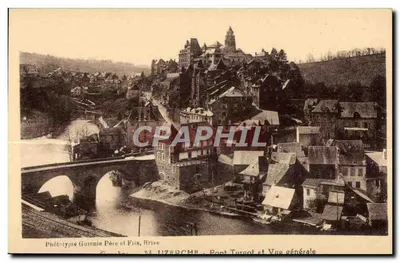 Brive-la-Gaillarde — Ponte Turgot e Vista Geral — Phototype Guionie Père et Fils
