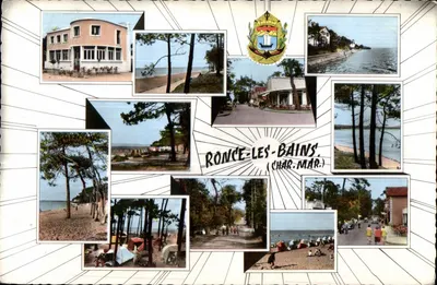 Ronce-les-Bains (Char-Mar.) — colagem de fotos de praia e árvores — Combiér Impressor Magon