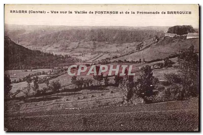 Salers (Cantal) — Vista da Vale de Fontange e da Promenade de Barrouze — Editor: J. Pichot, Salers