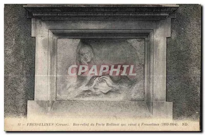 Fresselines (Creuse) — Bas-relief do poeta Rollinat (1883-1904)