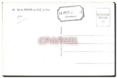 A Ponta do Raz — Noite — Fotografia Verdadeira — J. Villard, Quimper — Verso