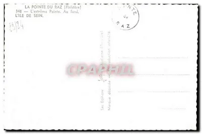 De punt van Raz (Finistère) — Het uiterste punt. In de verte, de eiland Sein. — Edities Audiorne, n° 348 — Achterkant