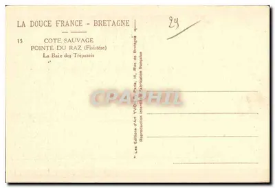Pointe du Raz — Zatoka Zmarłych — Les Éditions d'Art YVON, Paryż — Rewers