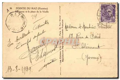 Pointe du Raz — Molo Vicille — Les Éditions d'Art Martel — Rewers