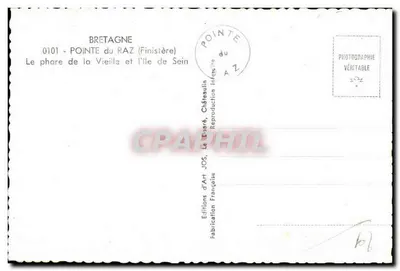 Pointe du Raz - Farol da Velha e a ilha de Sein — Éditions d'Art JOS, Châteaulin — Verso