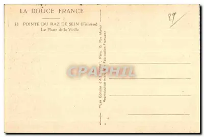 Ponta do Raz de Sein — Farol da Virille — Les Éditions d'Art Yvon, Paris — Verso