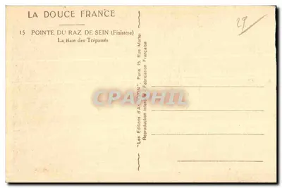 Pointe du Raz de Sein — Zatoka Zmarłych — Éditions d'Art VON — Rewers