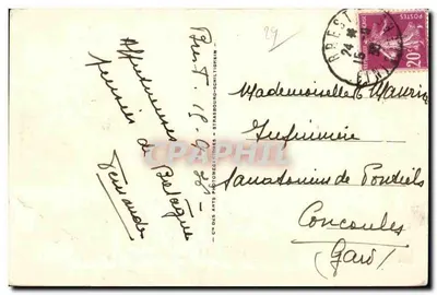 Brest - El Castillo - Tarjeta postal antigua — Reverso