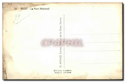 Brest - O Ponte Nacional — editor G. Artaud, Avenida da Close, Narlès — Verso