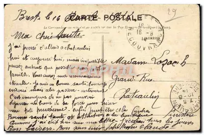 Brest - Widok na Cours d'Ajot i Zatokę — kolekcja H. Laurent, Port-Louis — Rewers