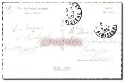 Gruta de Artus — Finistère — Edições Caby — Verso