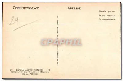 Interior do caos no Ménage — Huelgoat (Finistère) — Editor: Lévy e Nourrein — Verso