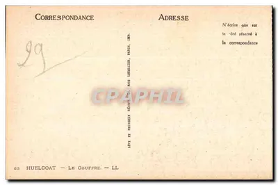 O Gouffre — Huelgoat — Imp. Lévy et Neudrein, Paris — Verso