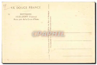 Estrada perto da Gruta de Artus — Bretanha (Finistère) — Les Éditions d'Art Yvelines — Verso