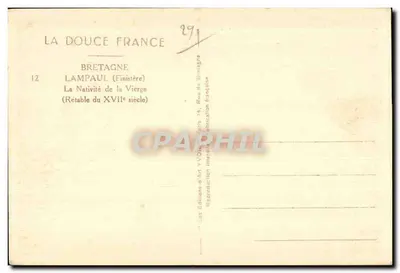 Die Geburt der Jungfrau — Retabel des 17. Jahrhunderts — Les Éditions d'Art YVD, Paris — Rückseite