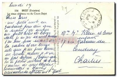 Stary zamek widziany z ulicy Dajot — Brest (Finistère) — Éditions d'Art Yvon, n° 226 — Rewers