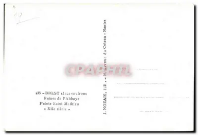 Ruiny Abbatii Świętego Mateusza — Brest i jego okolice — J. Nozaïs, Nantes — Rewers