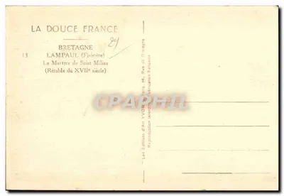 Lampaul (Finistère) — Męczeństwo św. Miliaua — Retabel z XVII wieku — Wydawnictwo Sztuki YVON, Paryż — Rewers