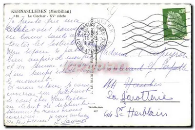 Kernascleden (Morbihan) — Le Clocher — XVe siècle — J. Le Marihuan, Éditeur — Rewers