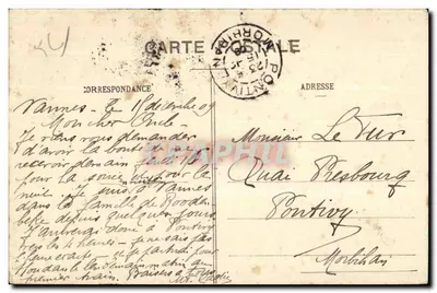 Piostry Y. Nicolazic, dawna kaplica: jego dom — (Witraż Muzeum) — Ch. Samson, fot. z Pielgrzymki, St.-Anne (Morbihan) — Rewers
