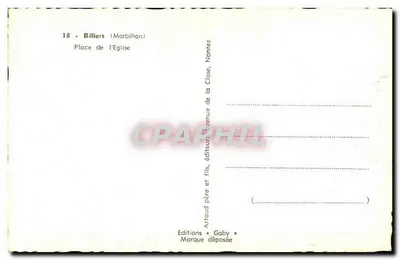 Billiers (Morbihan) — Praça da Igreja — Edições Gaby — Verso