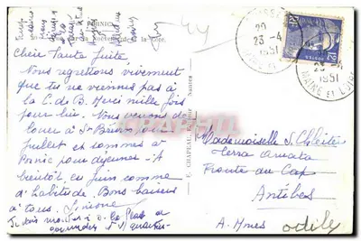 Pływańce na plaży Sainte-Marguerite — widok z latarnią i pływakami — Roosy — Rewers