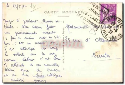 Pornic (Loire-Inf.) - Vista geral da cidade, vista tirada da Anse aux Lapins — Verso