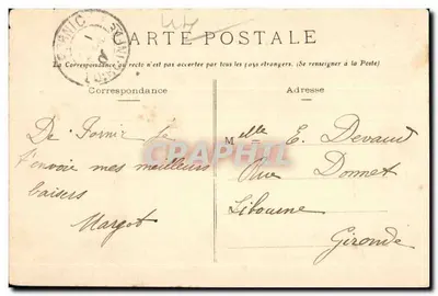 Pornic (L.-F.) — Les Rochers de la Birochère — Imprimée par V. Sarrault, Nantes — Verso