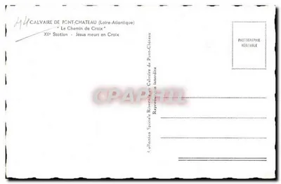 Calvário de Pont-Château — XIIª Estação: Jesus morre na Cruz — Editor: Coleção Especial Reserva — Verso