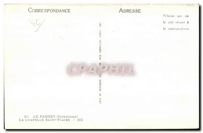 A Capela de São Fiacre — Le Faouët (Morbihan) — Levé e Neuduin Imp. — Verso