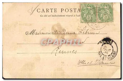 Stara pocztówka Lorient Most Saint Christophe — Rewers