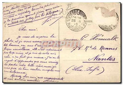 Saint-Pierre-Quiberon — Gruta de Kergroix — Coleção H. Laurent, Port-Louis, n° 2665 — Verso